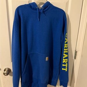 Carhartt Royal Blue Hoodie with Yellow Logo